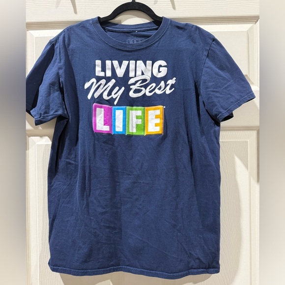 the game of life Tops - Vibrant Navy Tee with Bold Graphic